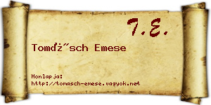 Tomásch Emese névjegykártya